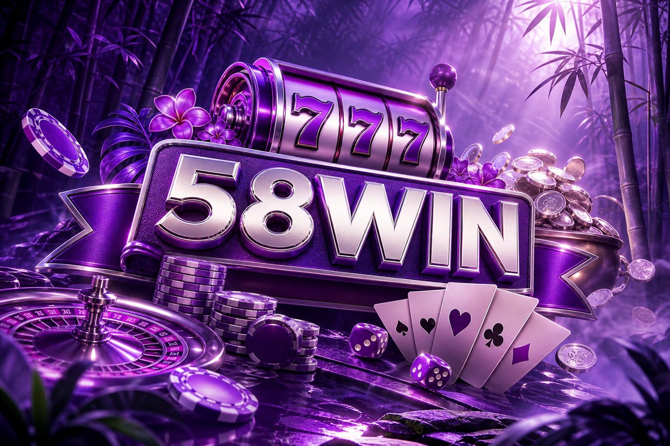 Ảnh bìa đánh giá 58WIN với giao diện trang chủ và danh mục trò chơi